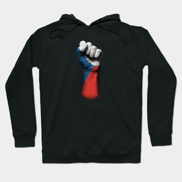 Flag of Czech Republic on a Raised Clenched Fist Hoodie by jeffbartels